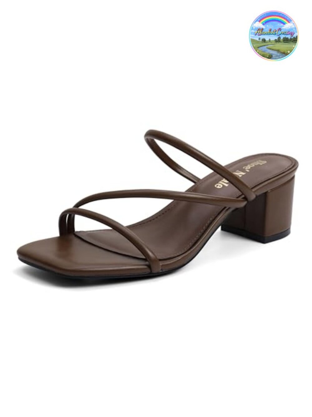 Women's Chunky Block Heel Mules Square Toe Faux Leather Slingback Sandals